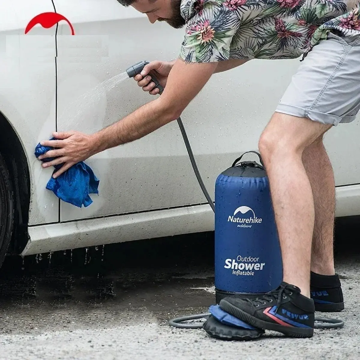 11L Portable Camp Shower with Foot Pump