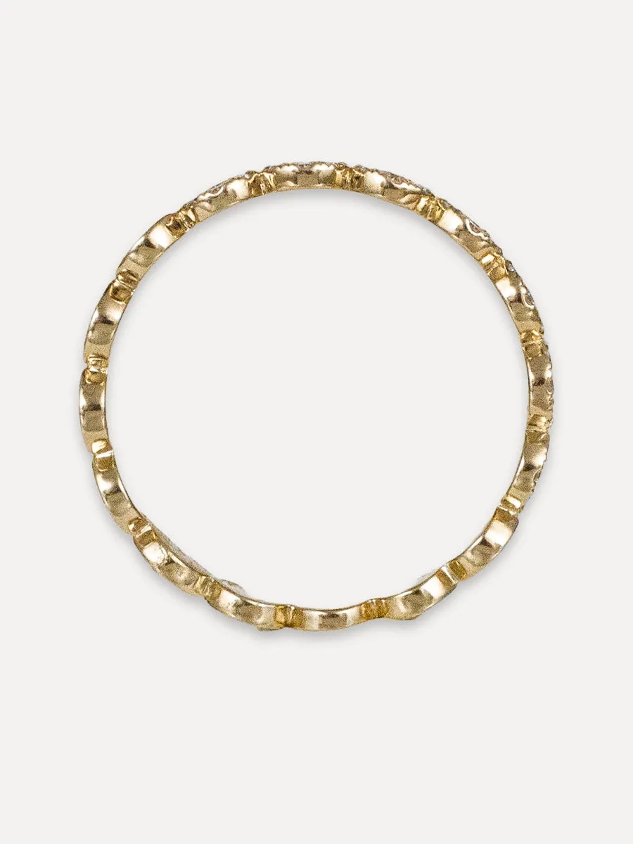 14K Diamond Circle Ring