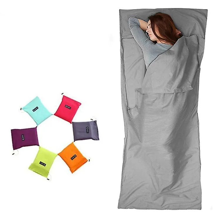 160*210cm silver Household anti dirty sleeping bag, portable liner, ultra-light hotel travel sleeping bag AZ21678