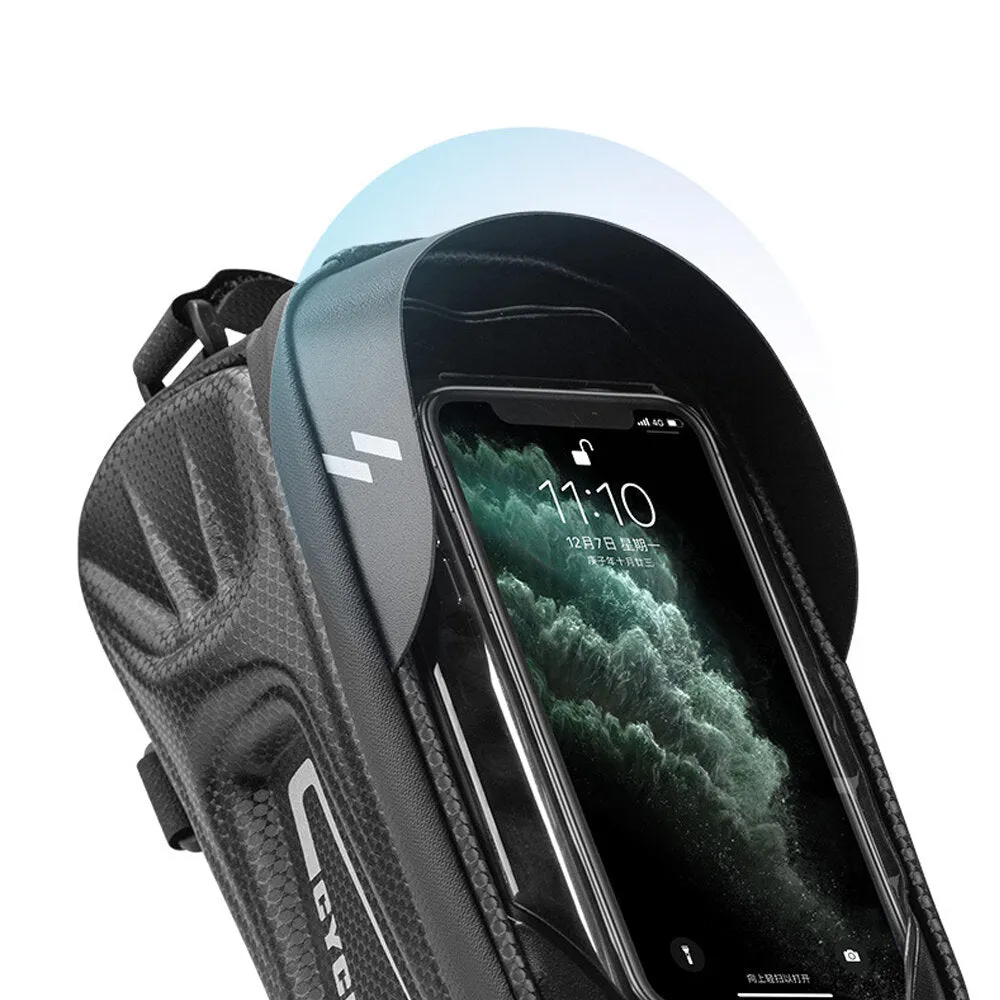 1.7L 6.4inch Bicycle Bag Waterproof Touch Screen  Front Tube Frame MTB Road Bike Bag Outdoor Camping Cycling
