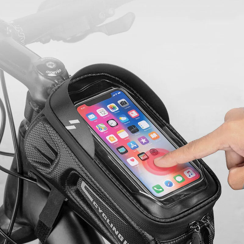 1.7L 6.4inch Bicycle Bag Waterproof Touch Screen  Front Tube Frame MTB Road Bike Bag Outdoor Camping Cycling