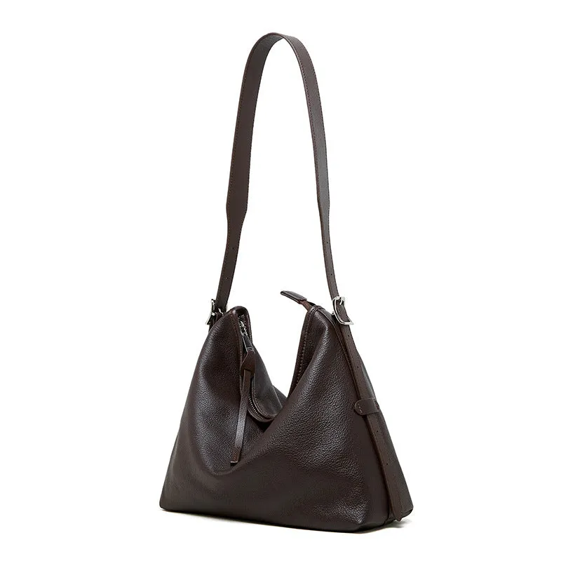 2024 new genuine leather women's armpit crossbody bag 2827 havana