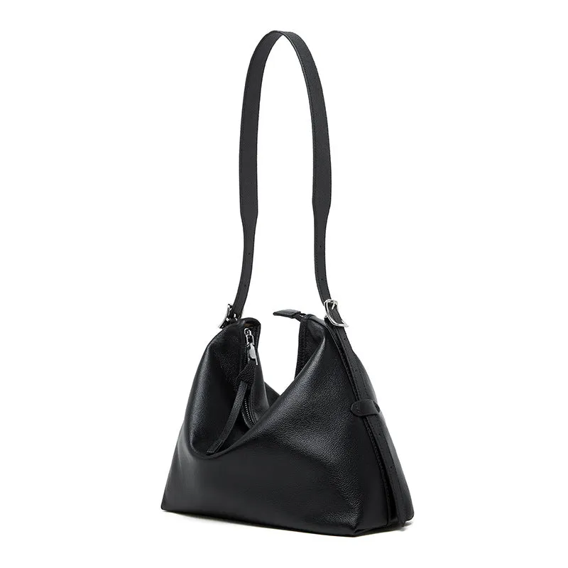 2024 new genuine leather women's armpit crossbody bag 2827 havana