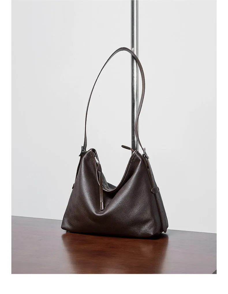 2024 new genuine leather women's armpit crossbody bag 2827 havana