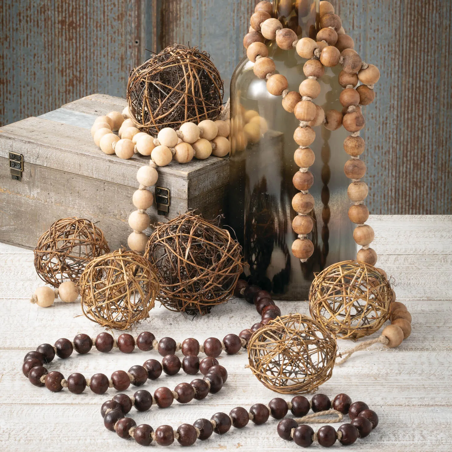 60" Wooden Bead Garland