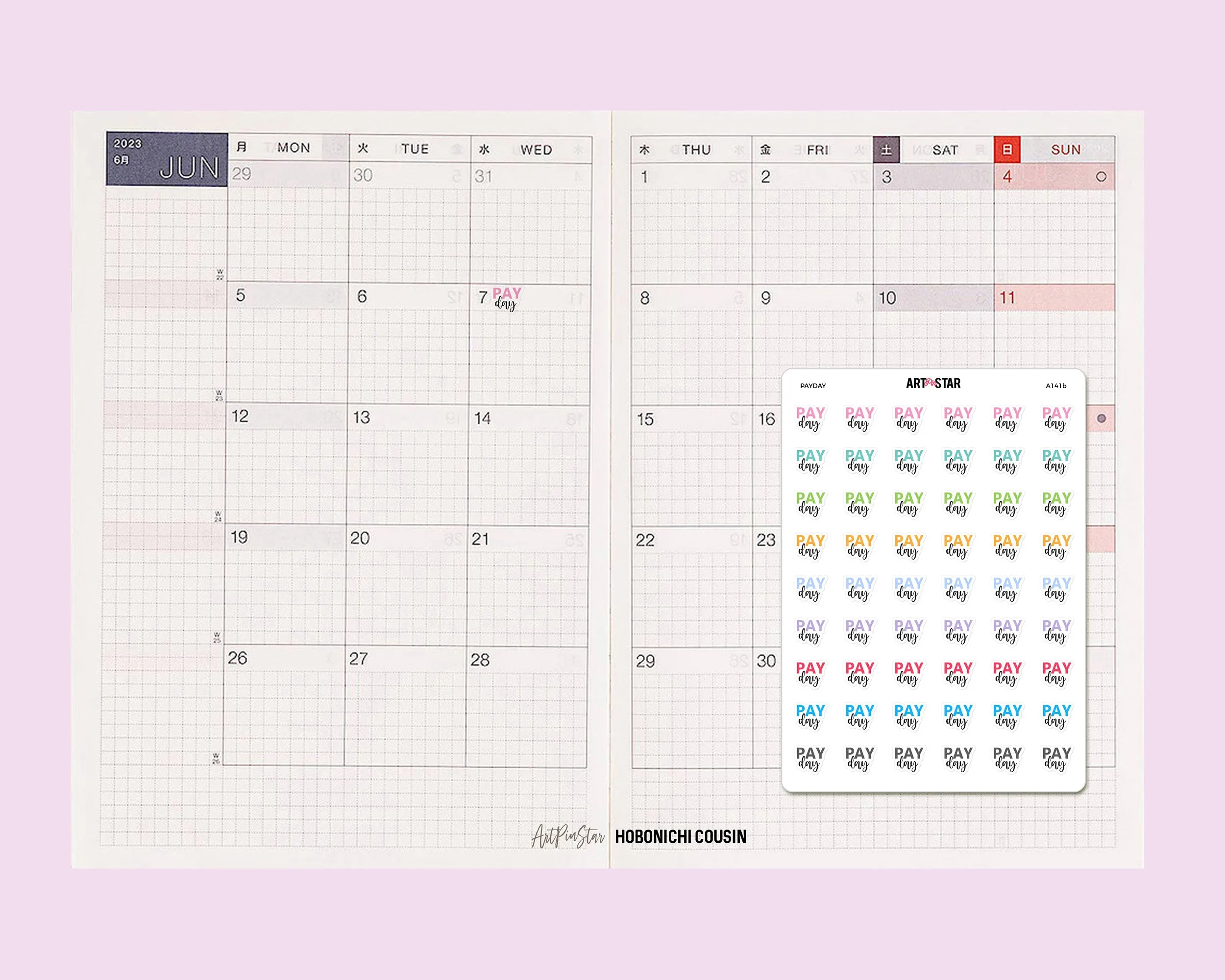 A111h | Lettering Functional Planner, Months