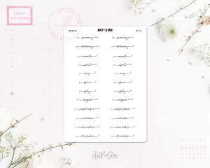 A111h | Lettering Functional Planner, Months