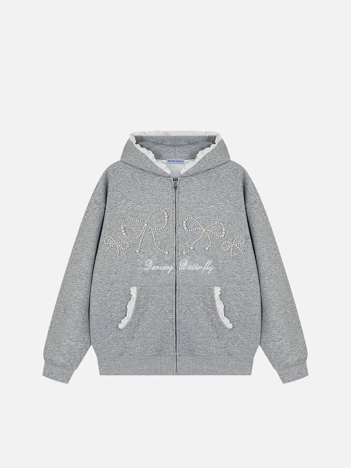 Aelfric Eden Pearl Bow Zip Up Hoodie