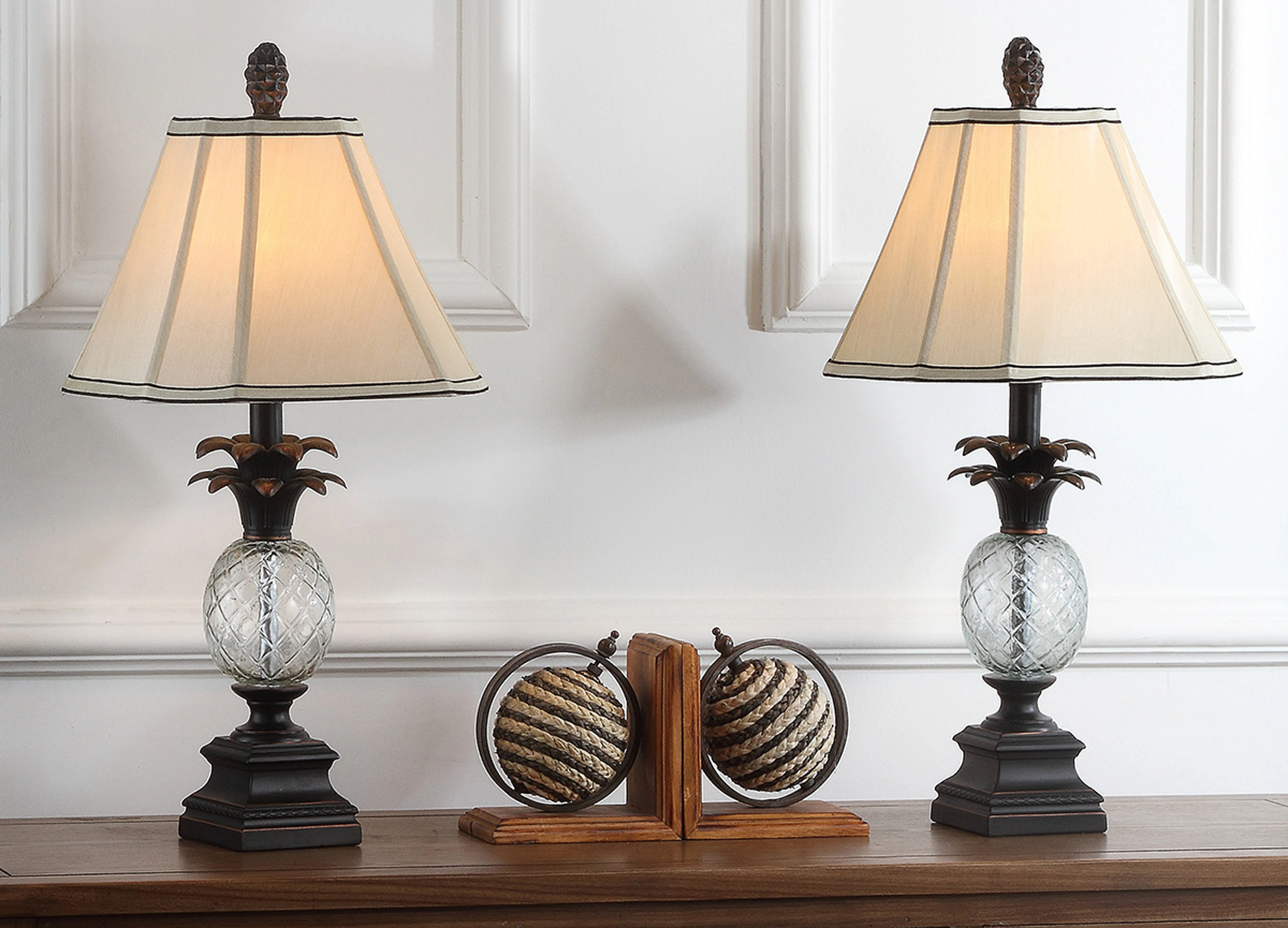 ALANNA 24 INCH H GLASS PINEAPPLE LAMP (SET OF 2)