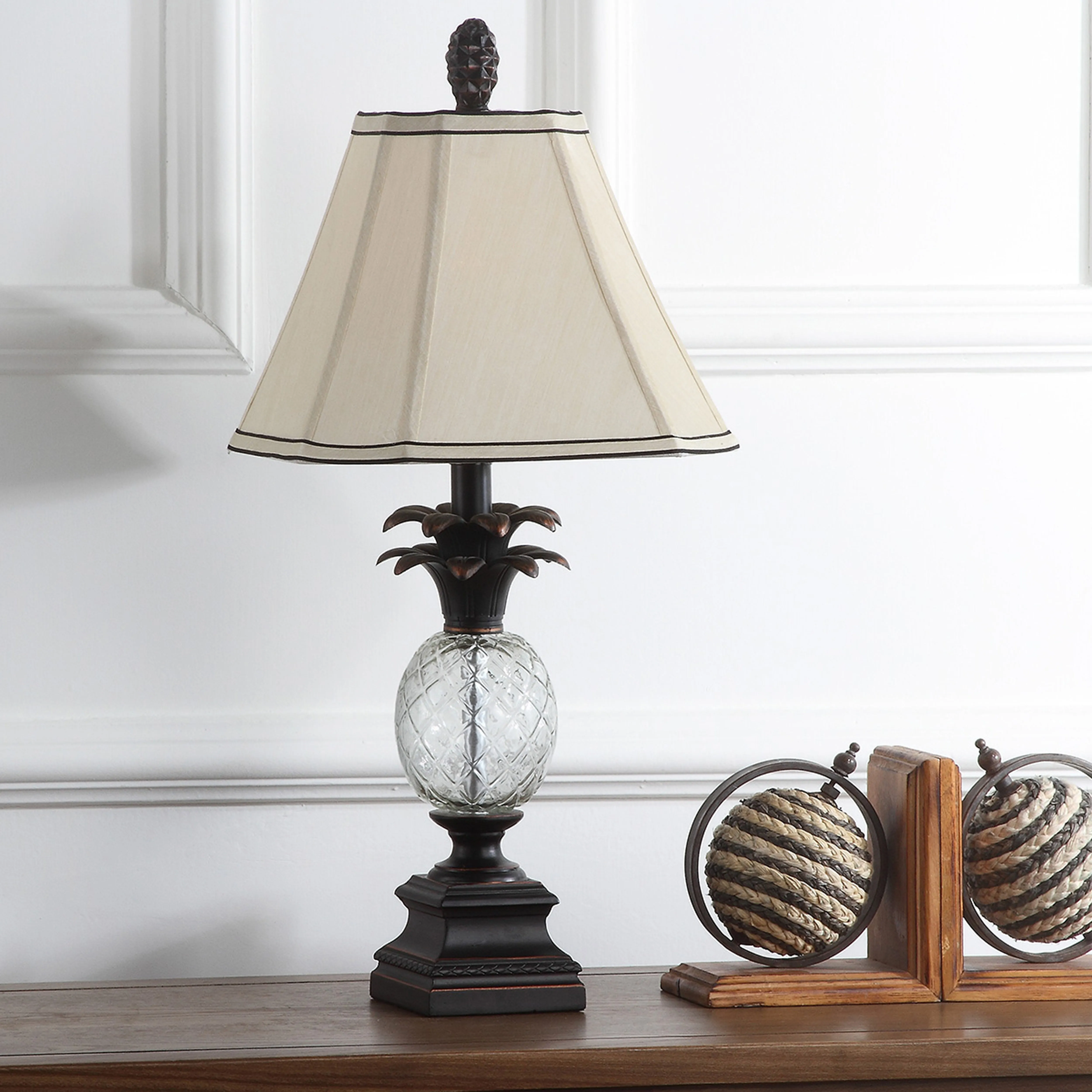 ALANNA 24 INCH H GLASS PINEAPPLE LAMP (SET OF 2)
