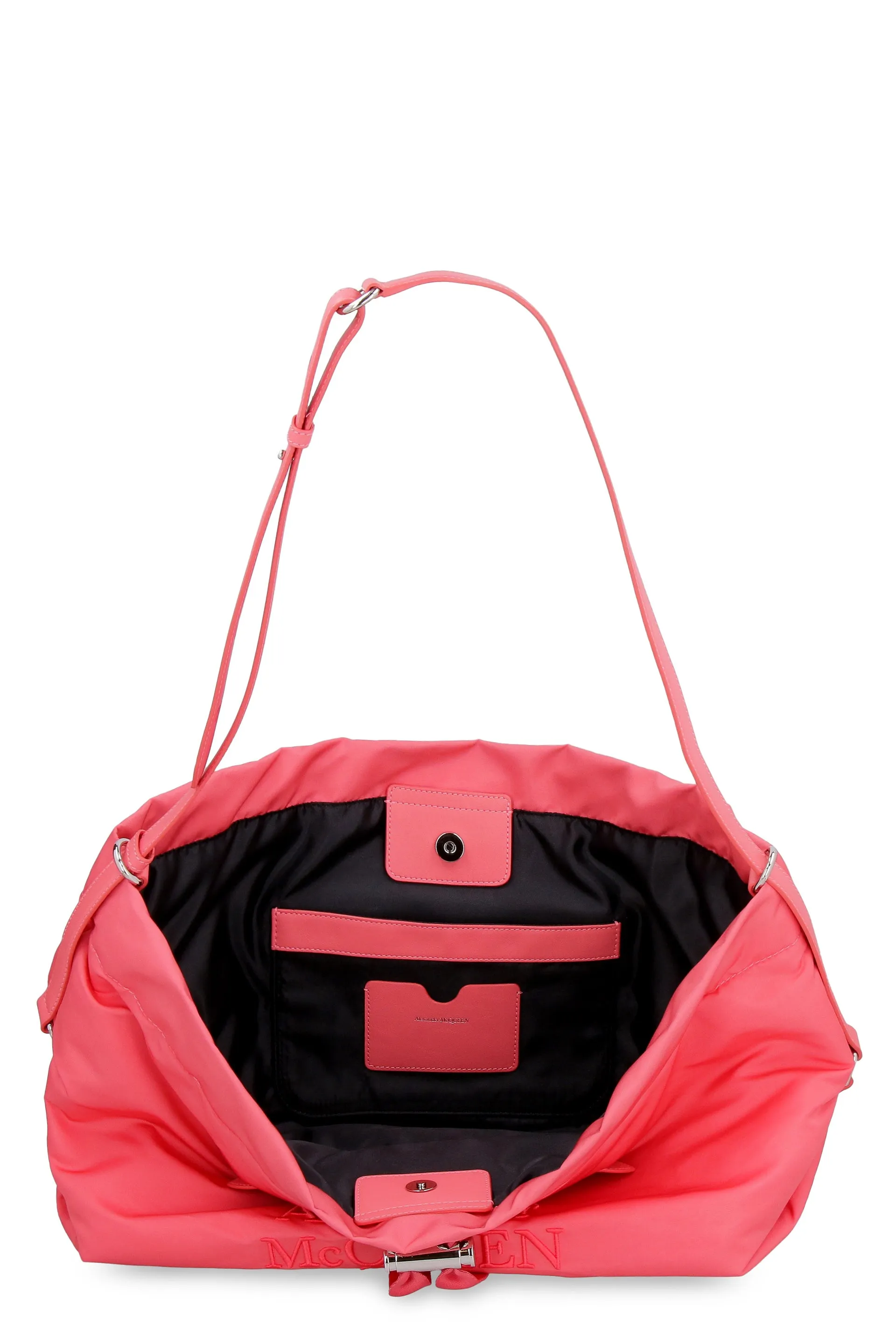 Alexander McQueen Logo Embroidered Zip-Up Shoulder Bag