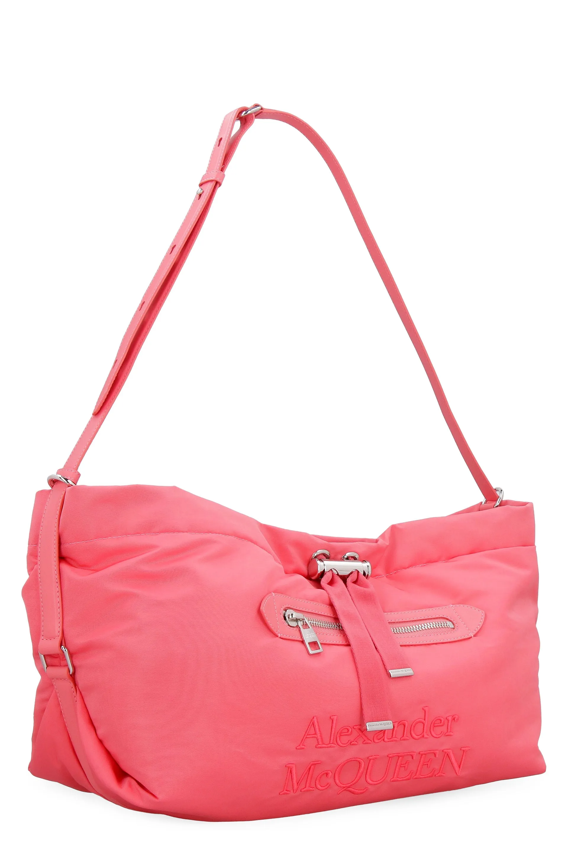 Alexander McQueen Logo Embroidered Zip-Up Shoulder Bag