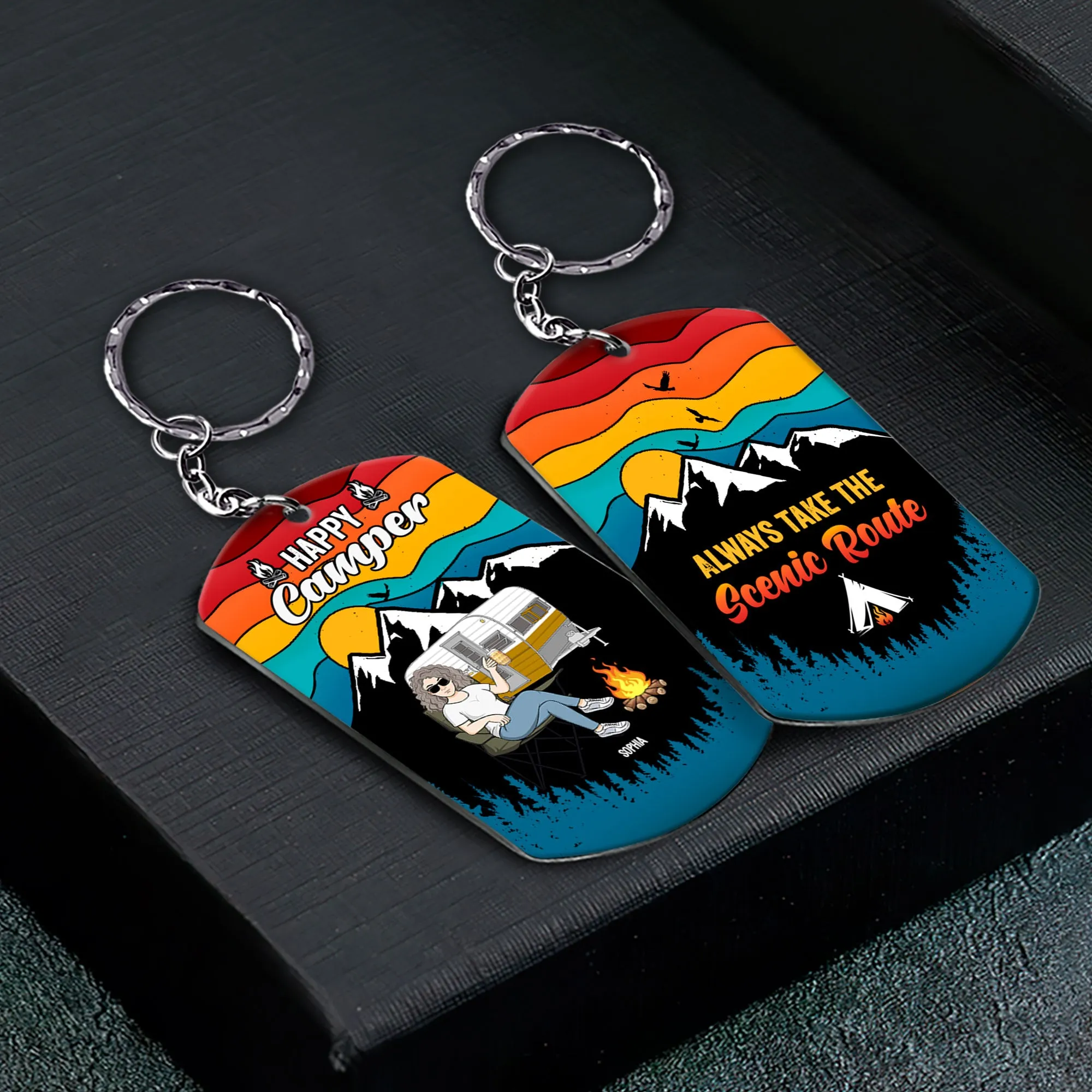 Always Take The Scenic Route - Personalized Keychain