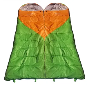 Attached or Individual Mummy Sleeping Bag, Backpacking Sleeping Bags for Adults and Kids Suitable for Camping, for Hiking Traveling, and Outdoors  10 deg F. rated; Free Compression Sack, Same Color: Both are Green/Orange