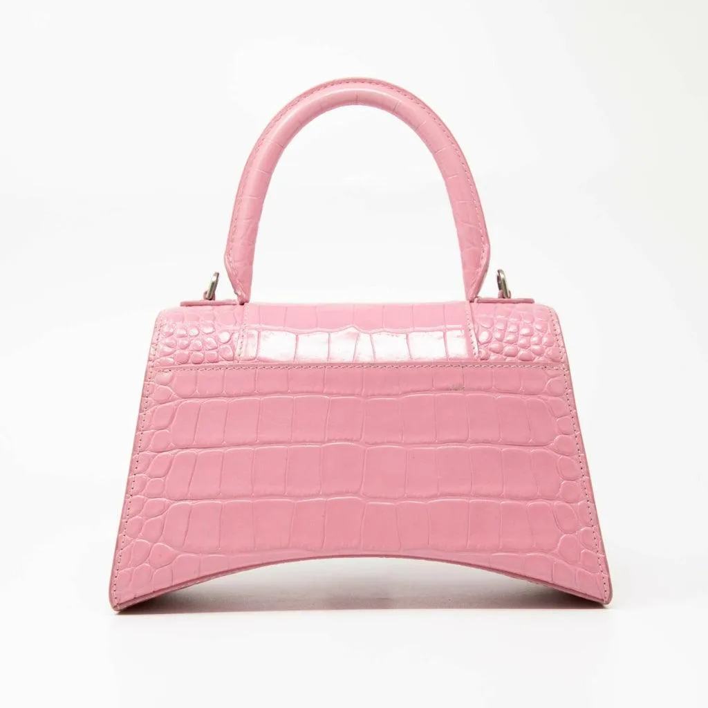 Balenciaga Pink Croc Small Hourglass Bag