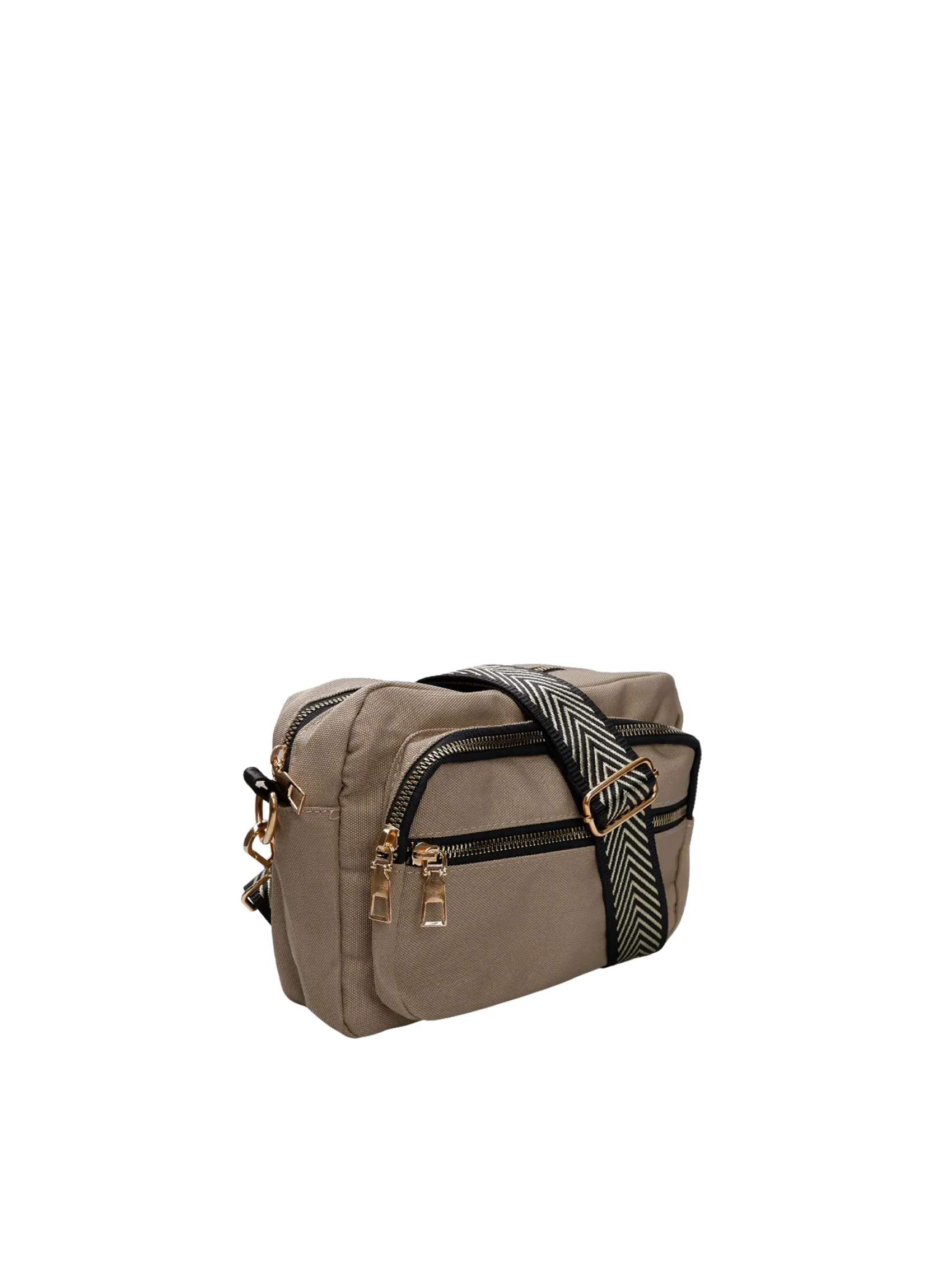 BCVANDA crossover bag - Khaki w. Zig Zag.