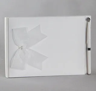 Beaded Organza Guest Book & Pen Set