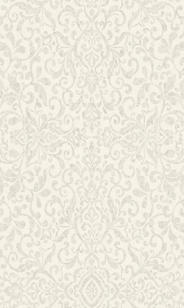 Beige Metallic Ornamental Floral Damask Wallpaper R6250