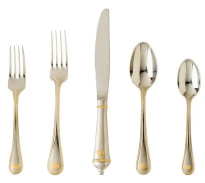 Berry and Thread Gold and Stainless Flatware