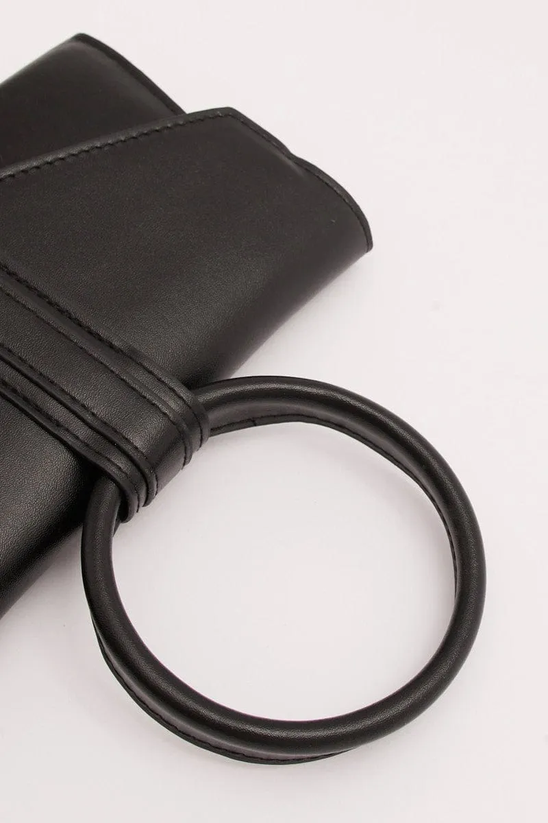 Black Round Handle Crossbody Bag