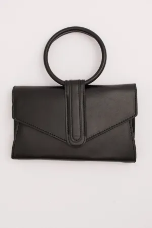 Black Round Handle Crossbody Bag