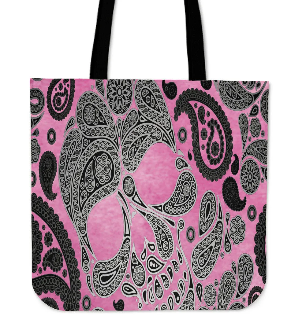 Black Skull Tote Bag