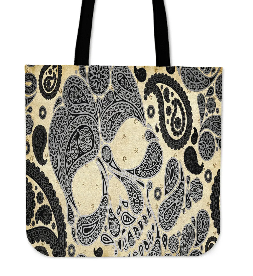 Black Skull Tote Bag