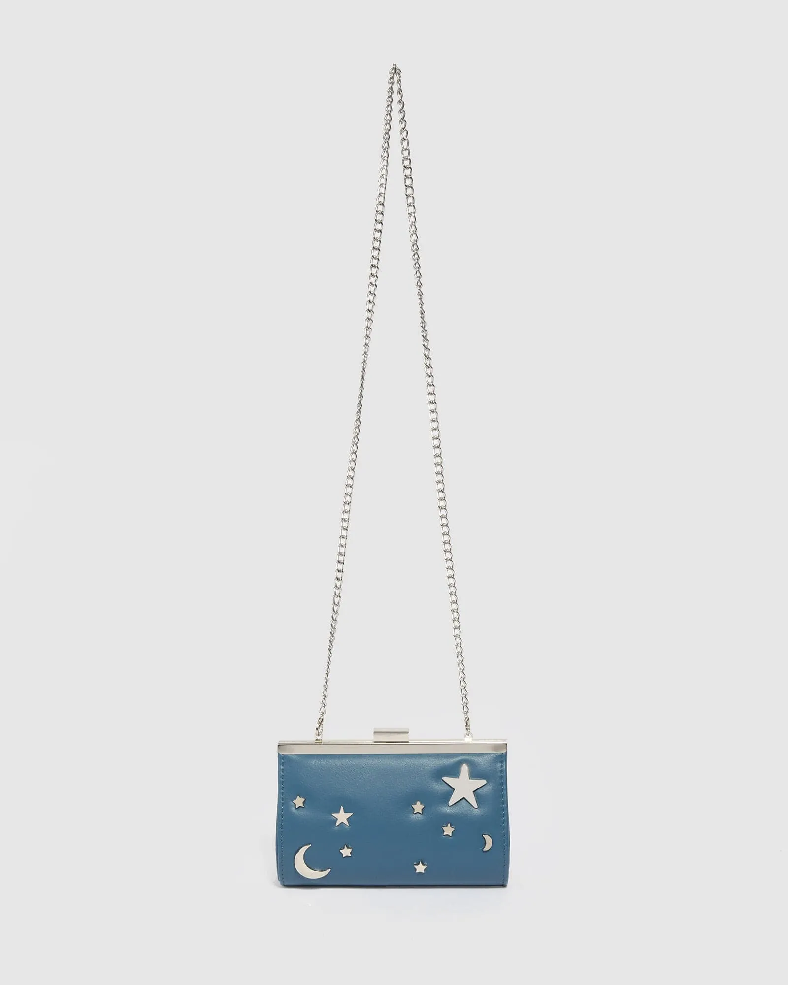 Blue Junior Chain Handle Clutch Bag