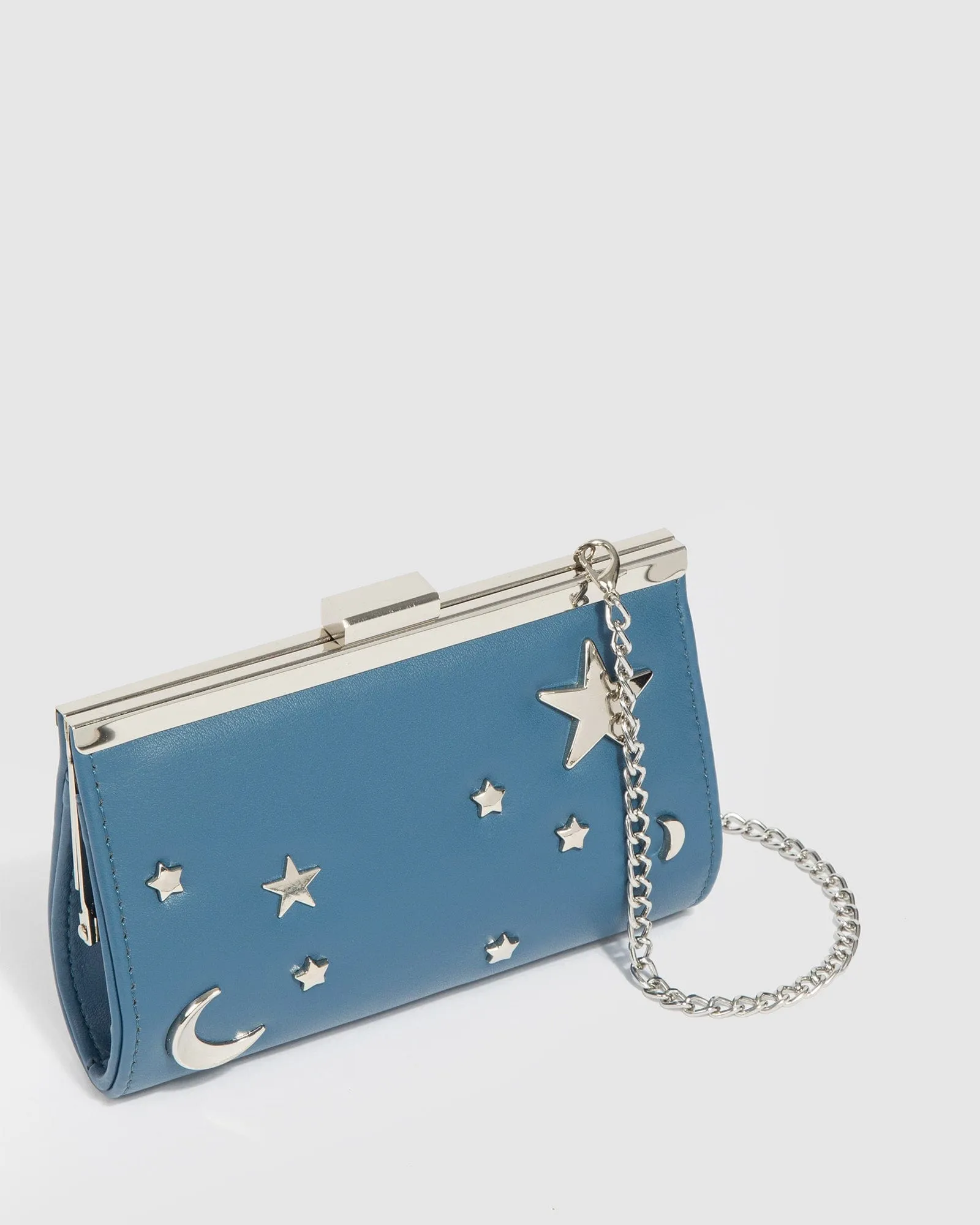 Blue Junior Chain Handle Clutch Bag