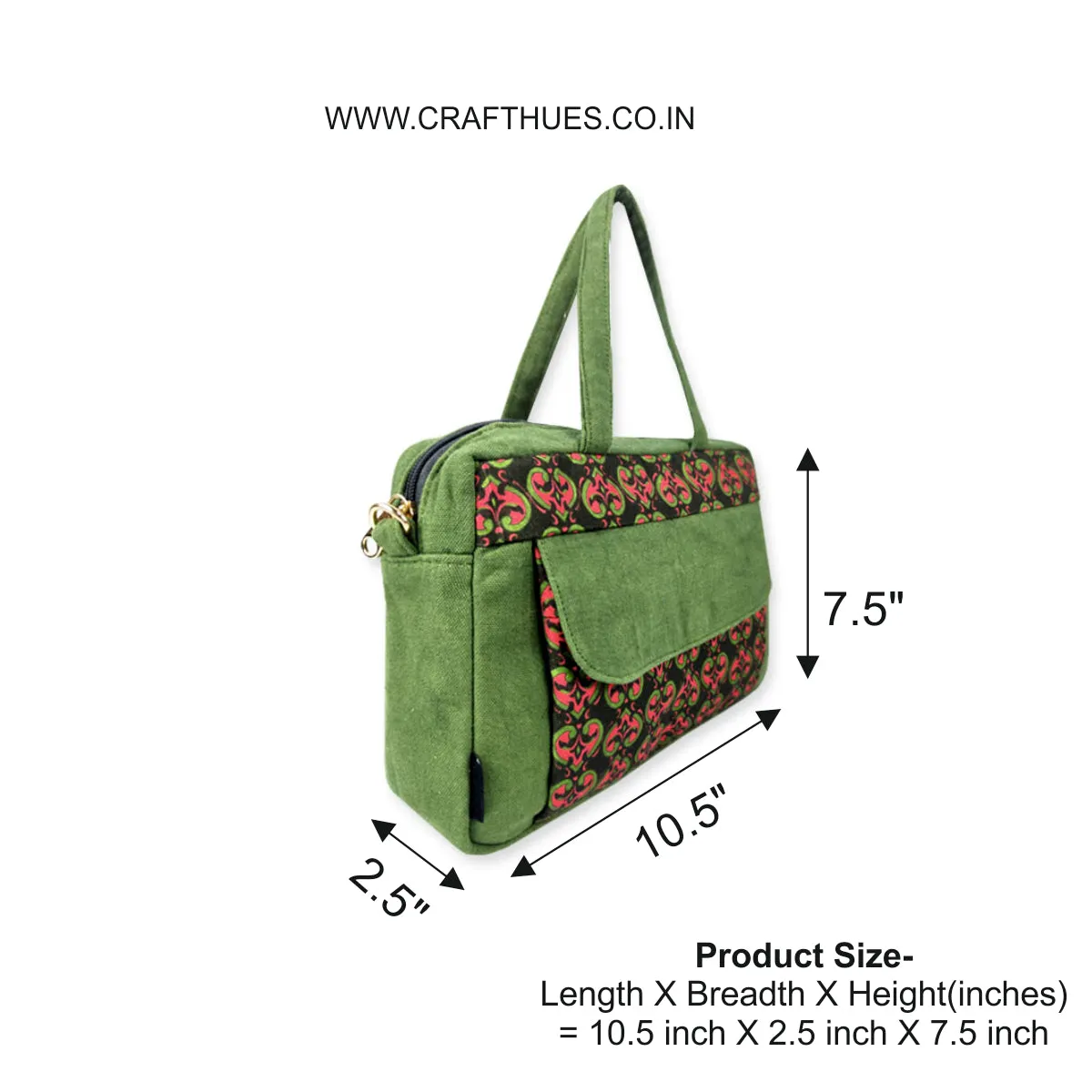 Box Sling Pouch Combo- Green Knot