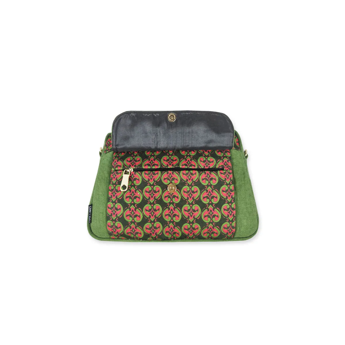 Box Sling Pouch Combo- Green Knot