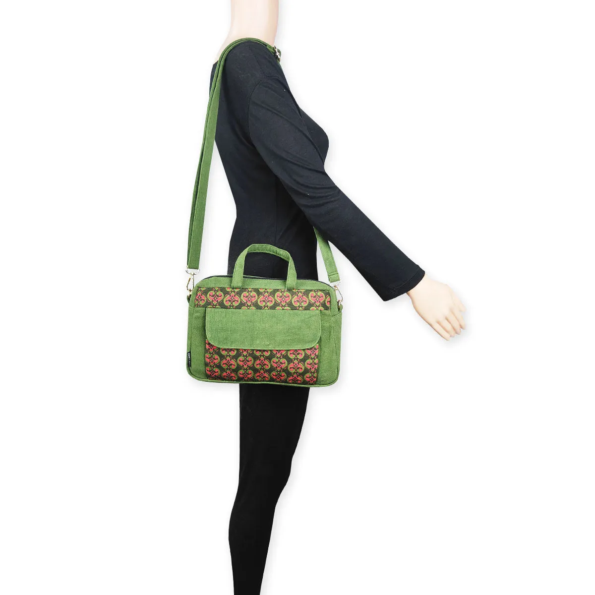 Box Sling Pouch Combo- Green Knot