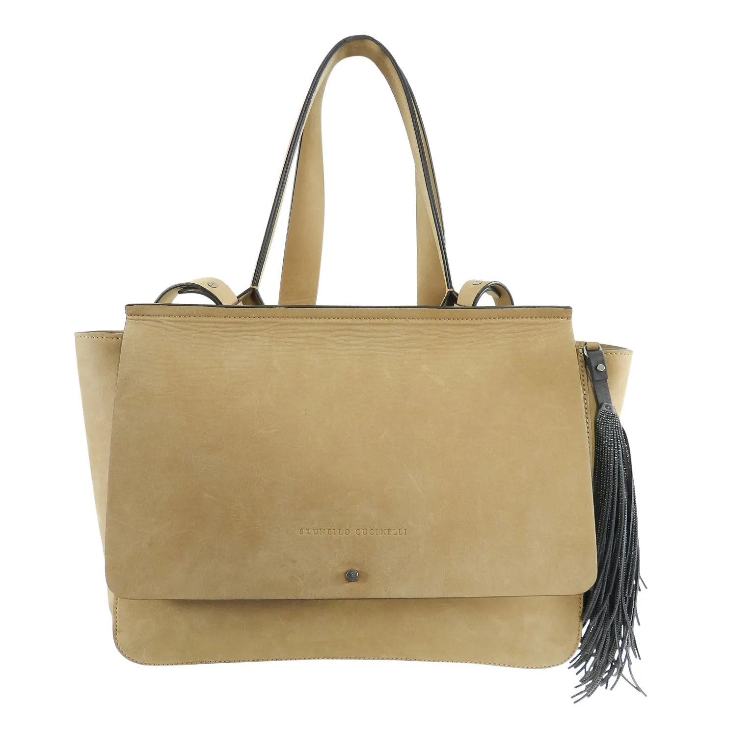 Brunello Cucinelli Light Tan Nubuck Crossbody Bag