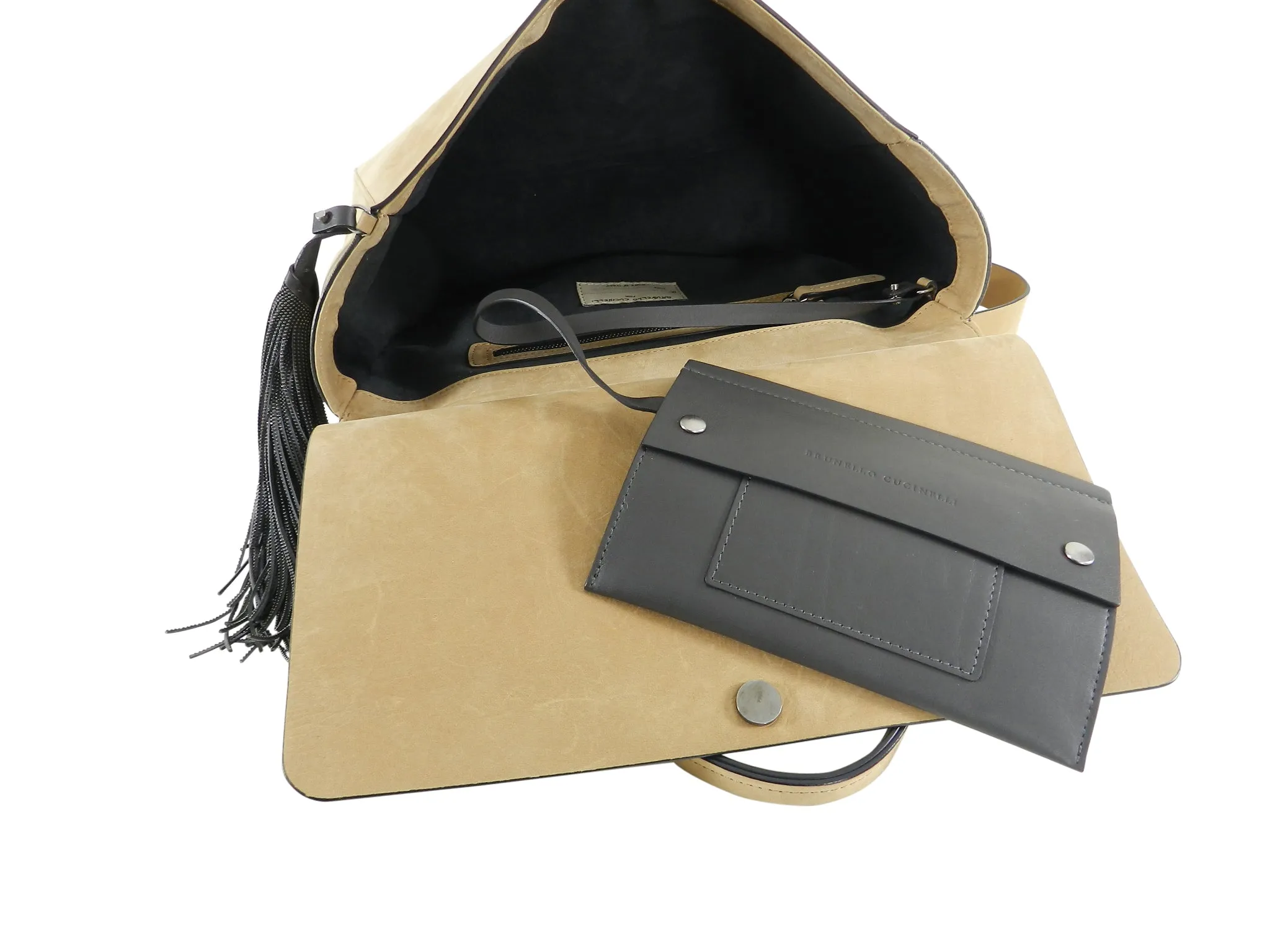 Brunello Cucinelli Light Tan Nubuck Crossbody Bag