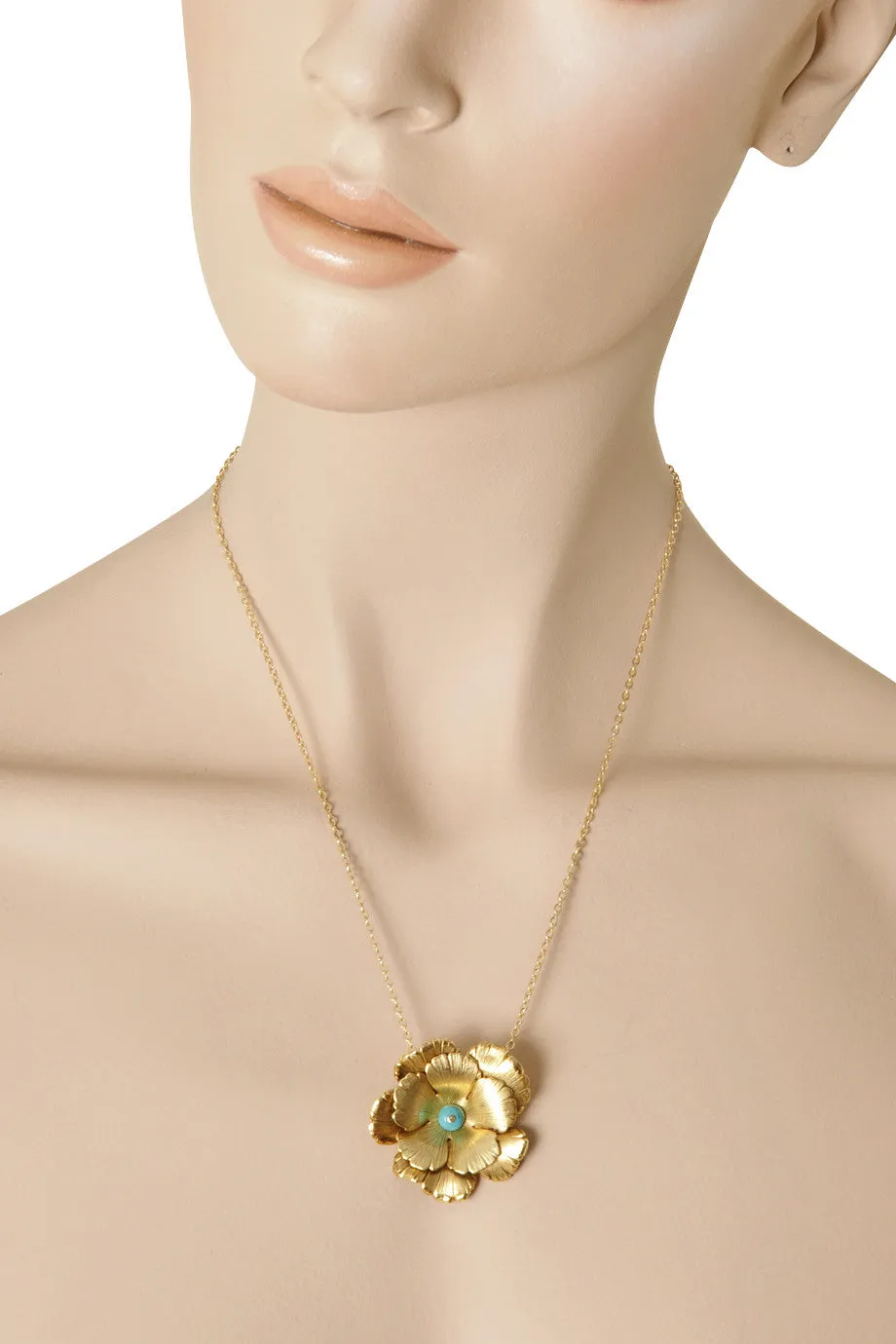 BY THE STONES FLOWER Turquoise Pendant