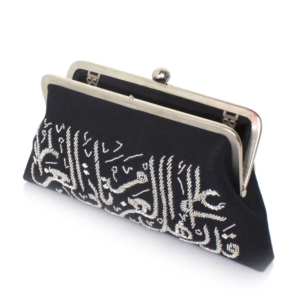 CALLIGRAPHY SILVER ON BLACK CLASSIC BAG