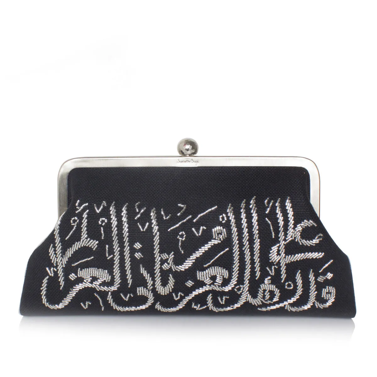 CALLIGRAPHY SILVER ON BLACK CLASSIC BAG