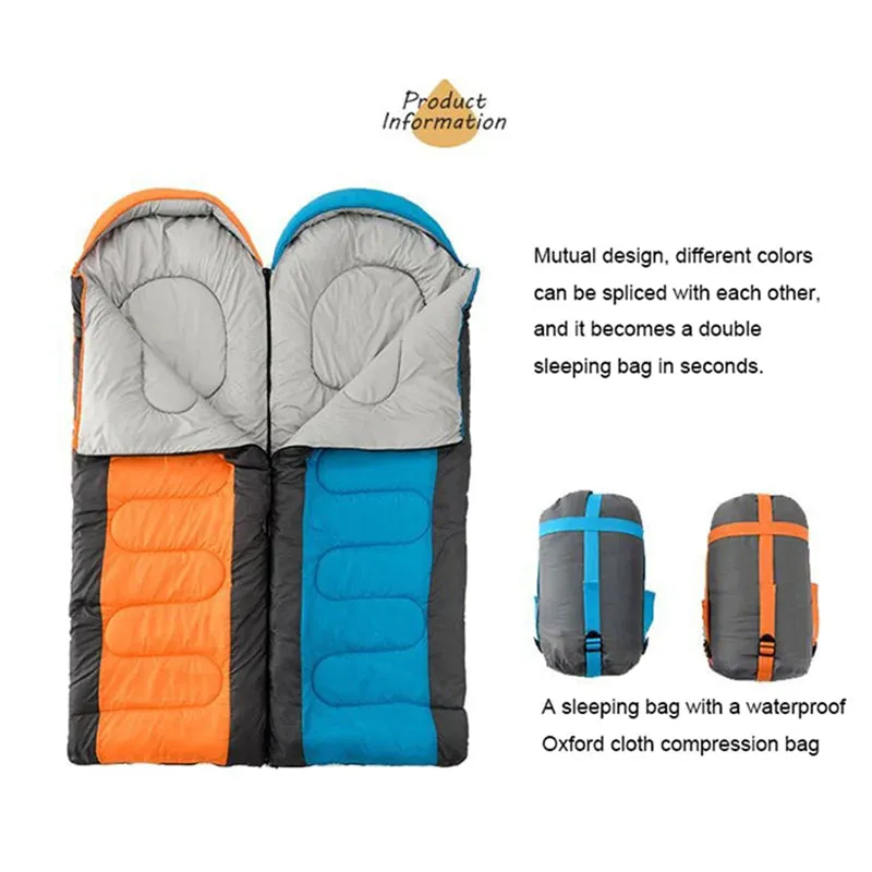 Camping Sleeping Bag | Orange Left Zipper