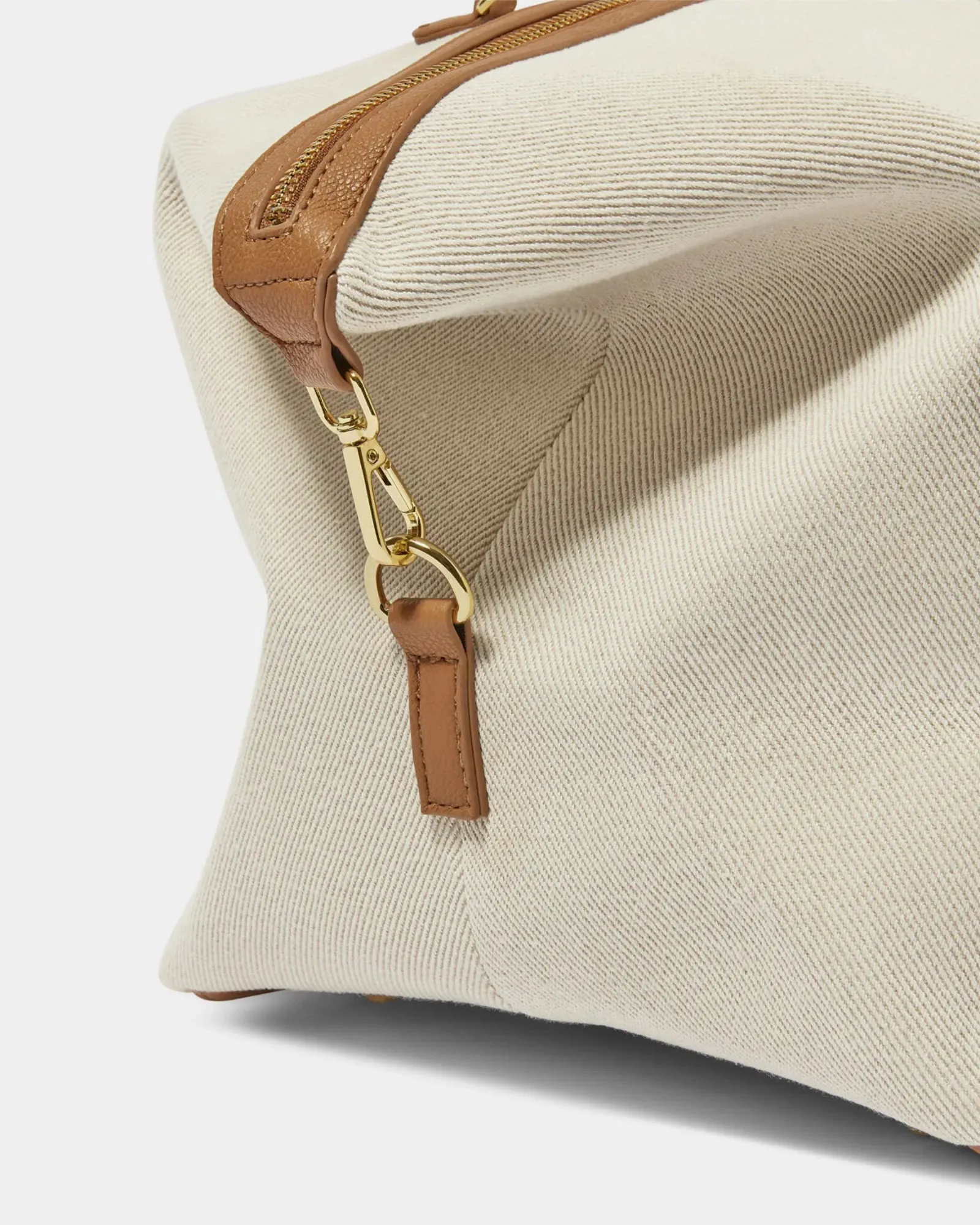 Capri Canvas Weekend Bag - Tan/Off White