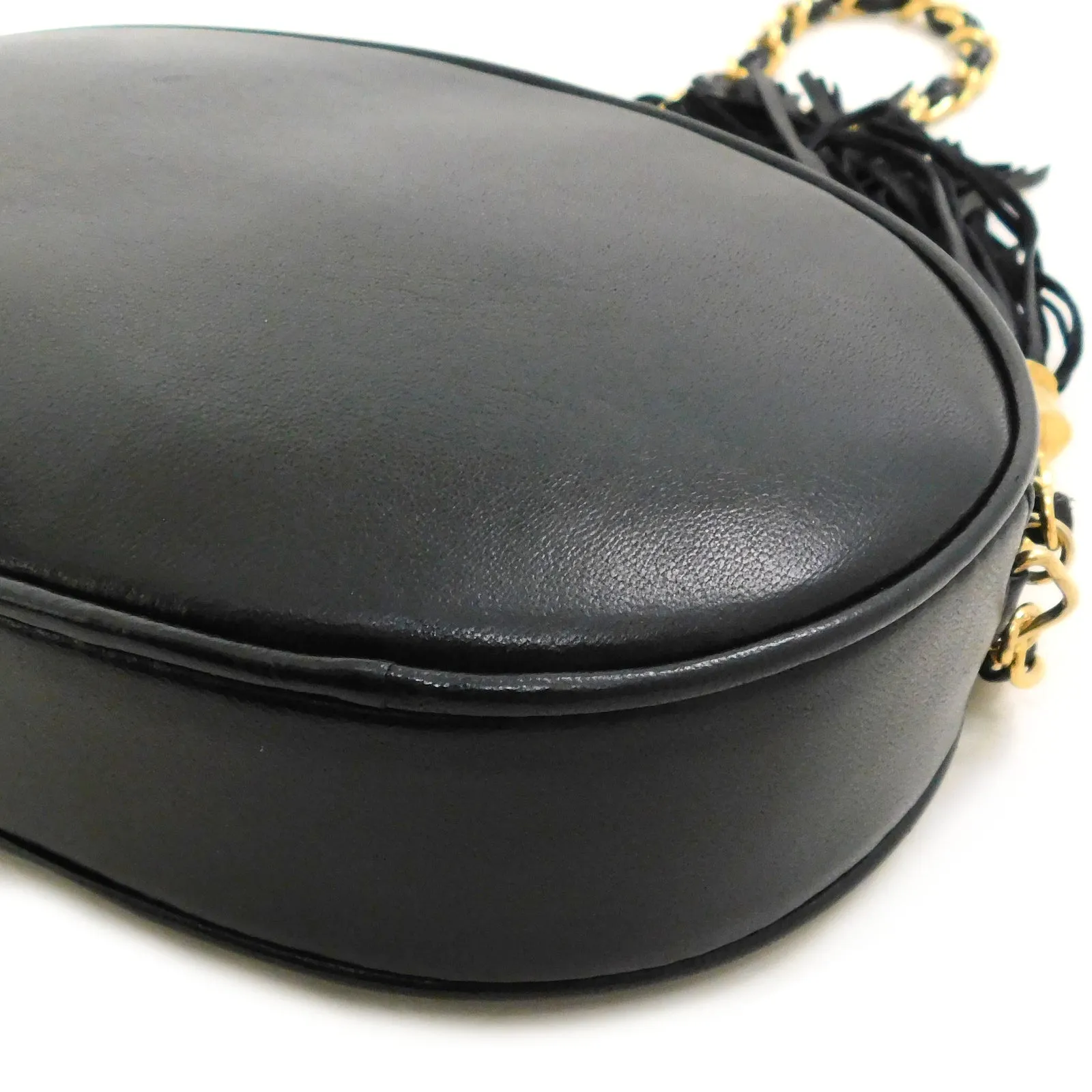 Chanel CC Fringe Crossbody Bag Black Calfskin Gold