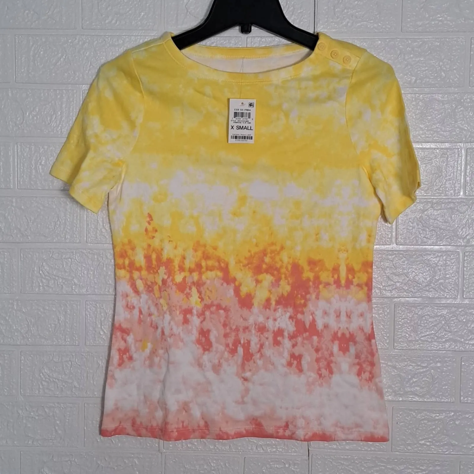 Charter Club Cotton Tie Dyed T-Shirt Top XS