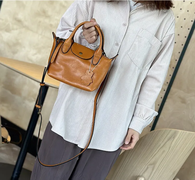 Chic Women's Small Crossbody Purse Brown Leather Shoulder Bag