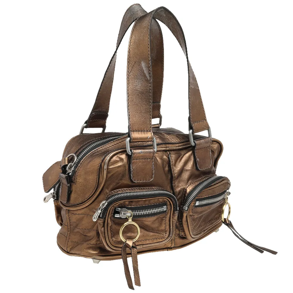 Chloe Metallic Leather Medium Betty Satchel