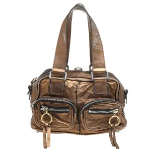 Chloe Metallic Leather Medium Betty Satchel