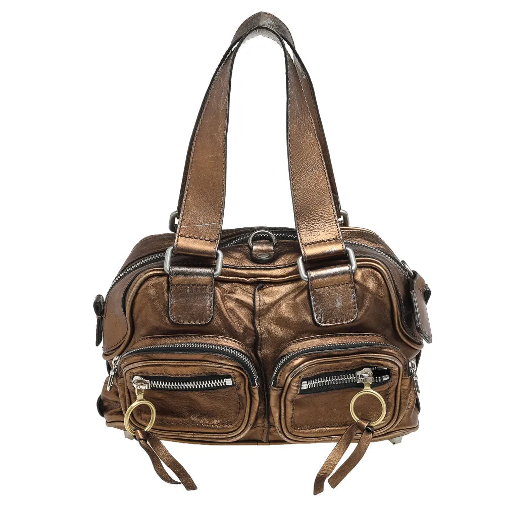 Chloe Metallic Leather Medium Betty Satchel