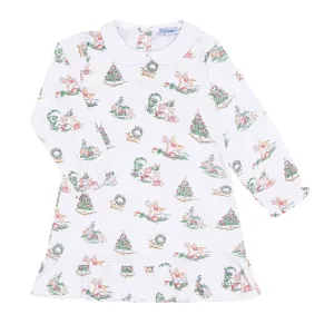 Christmas Toile Long Sleeve Playtime Dress