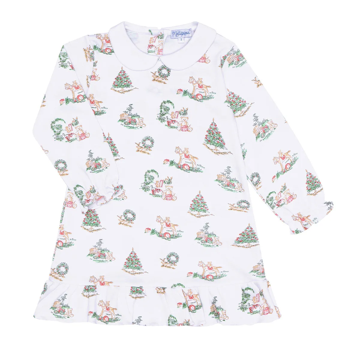 Christmas Toile Long Sleeve Playtime Dress