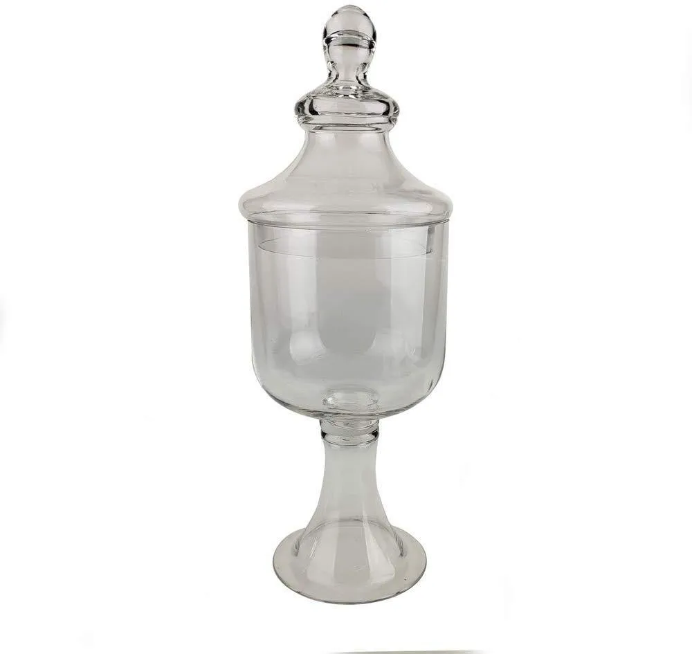 Clear Glass Apothecary Candy Jar, 18-Inch, Trumpet