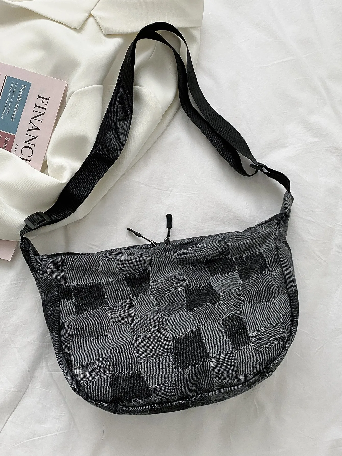 Colorblock Denim Crossbody Bag