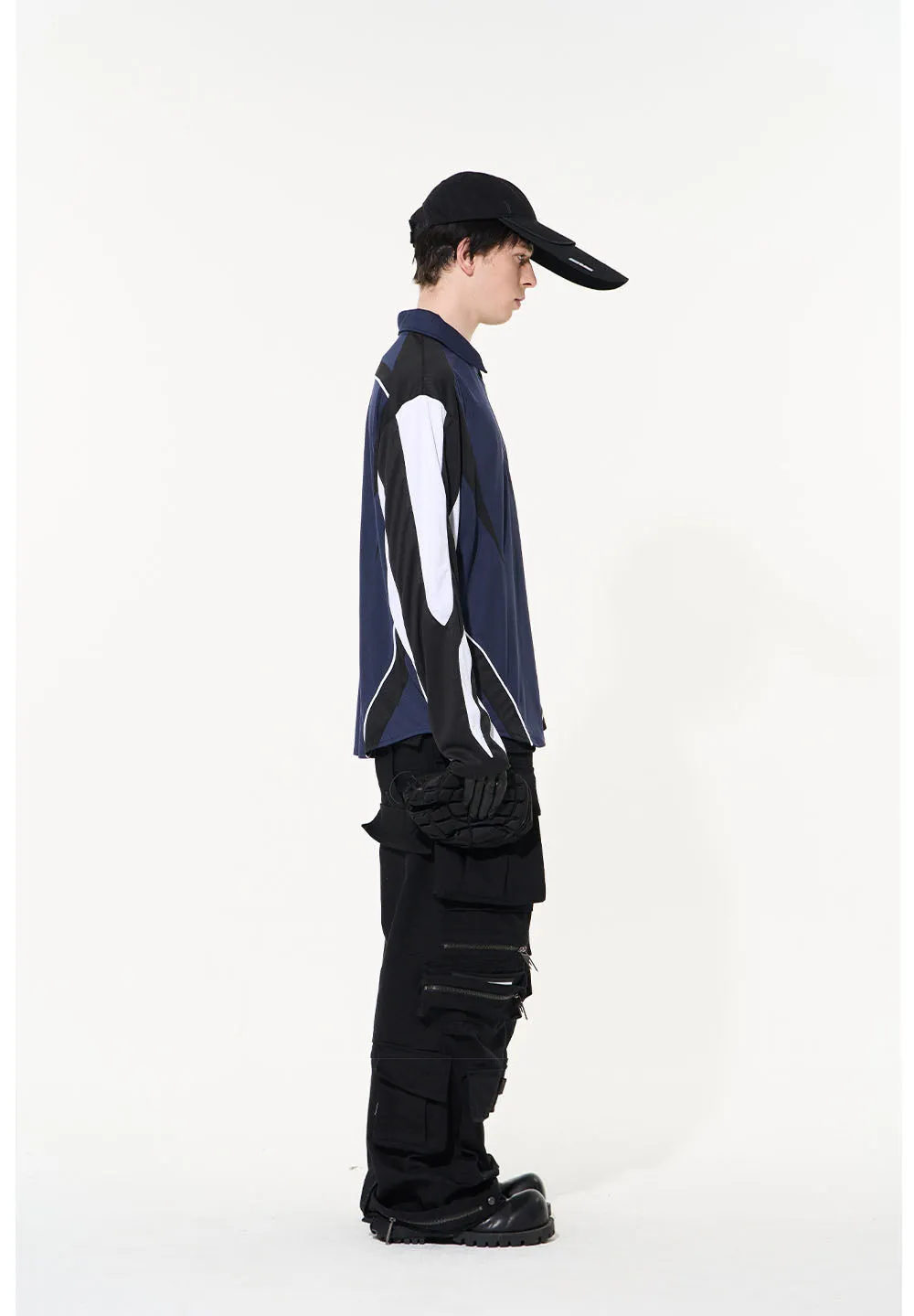 Colorblock functional multi-layer sporty polo shirt